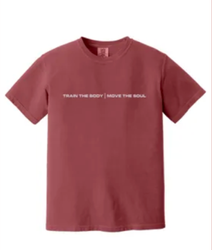 AOD Comfort Colors "Train The Body Move The Soul" tee shirt