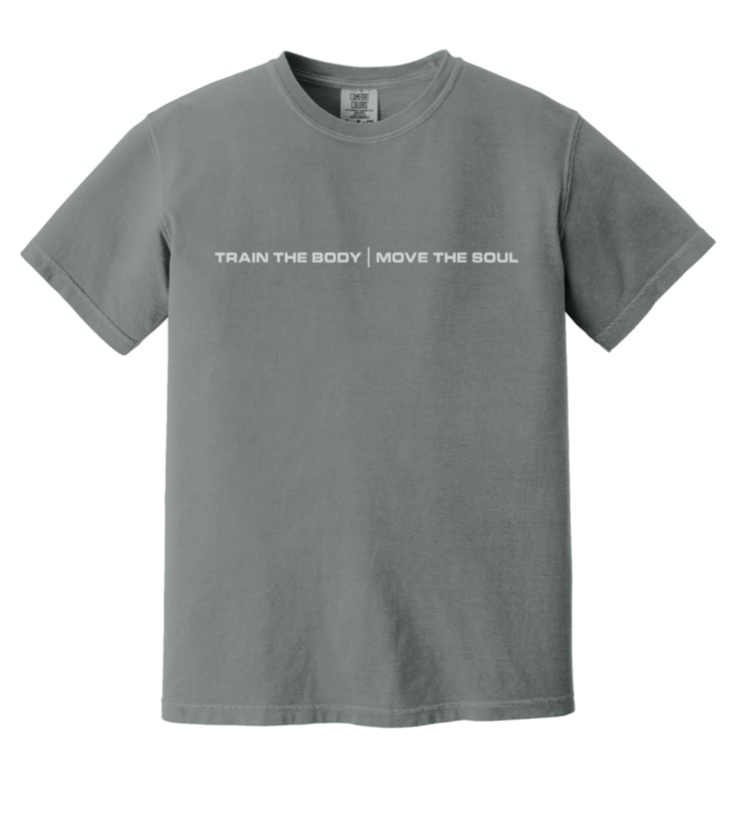 AOD Comfort Colors "Train The Body Move The Soul" tee shirt